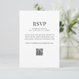 Simple Modern QR Code Wedding OSA Kort