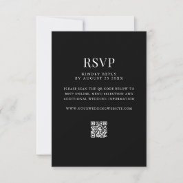Simple Modern QR Code Wedding OSA Kort