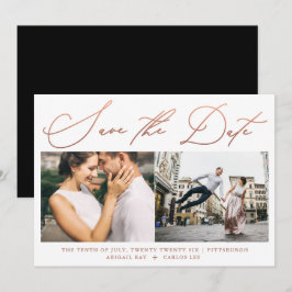Simple Modern Ro Guld Script Photo Black Spara Datumet