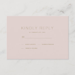 Simple Modern Rosa Beige Bröllop OSA Card Kort