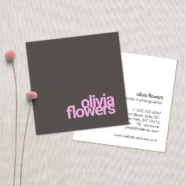 Simple Modern Rosa Typography Taupe Brown Fyrkantigt Visitkort