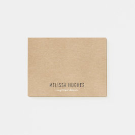 Simple Modern Rustic Kraft Boho Post-it Block