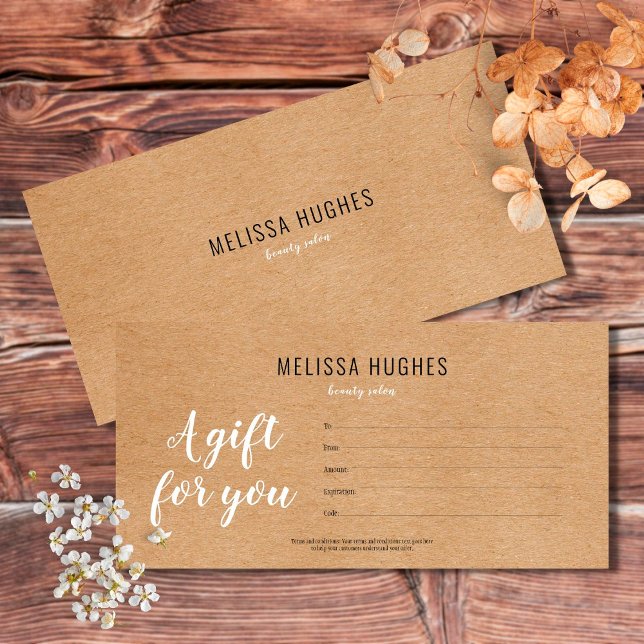 Simple Modern Rustic Kraft Gift Certificate (Skapare uppladdad)
