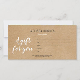 Simple Modern Rustic Kraft Gift Certificate