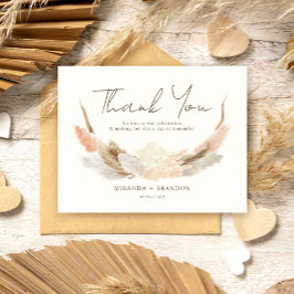 Simple Modern Rustic Pampas Grass Wedding Tack Kort
