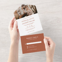 Simple Modern Rustic Terracotta Photo OSA Bröllop