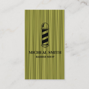 Simple Modern Rustic Wood Pole Barber Shop Visitkort