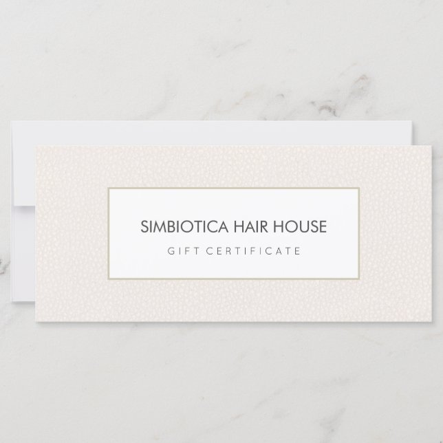 Simple Modern Salon Spa Rosa Gift Certificate (Framsida)