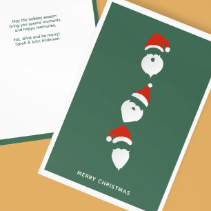 Simple Modern Santa Graphic Grönt jul Julkort