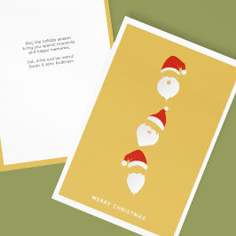 Simple Modern Santa Graphic Guld jul Julkort