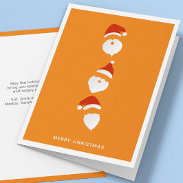 Simple Modern Santa Graphic Orange jul Helgkort