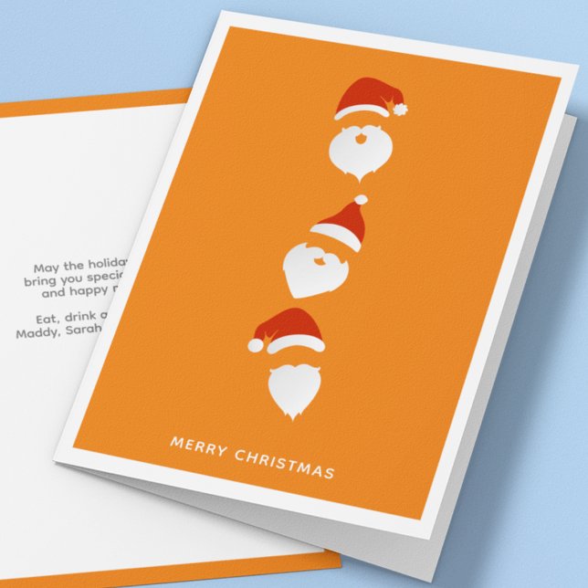 Simple Modern Santa Graphic Orange jul Helgkort (Skapare uppladdad)