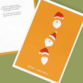 Simple Modern Santa Graphic Orange jul Julkort