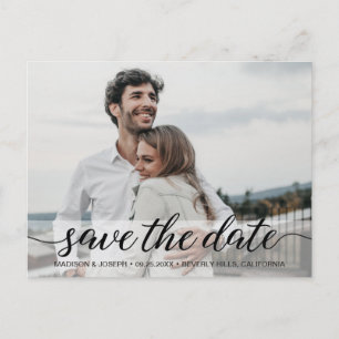 Simple Modern Save the Date Förlovning Photo Vykort