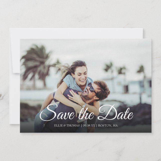Simple Modern Save the Date Script Photo Spara Datumet (Framsida)