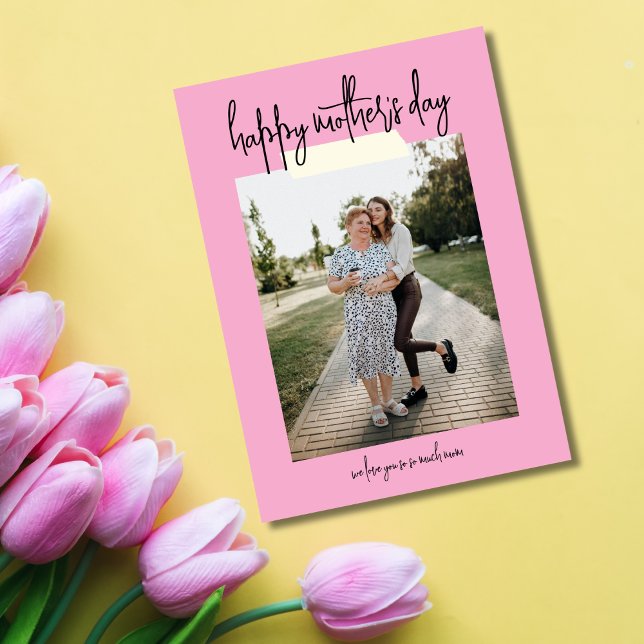 Simple Modern Script 2 Photo Happy Mother's Day Kort (Skapare uppladdad)