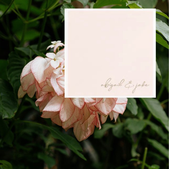 Simple Modern Script Blush Wedding  Napkins Pappersservett (Skapare uppladdad)