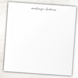 Simple Modern Script Personalized Name Anteckningsblock