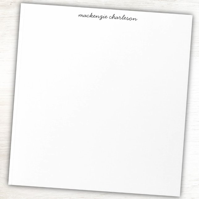 Simple Modern Script Personalized Name Anteckningsblock (Modern script personalized custom name notepad)