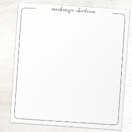 Simple Modern Script Personalized Name Notepad Anteckningsblock