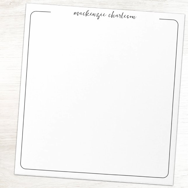 Simple Modern Script Personalized Name Notepad Anteckningsblock (Skapare uppladdad)