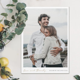 Simple Modern Script Photo Kärlek och Tack Bröllop