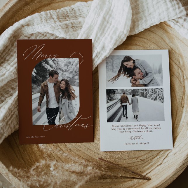 Simple Modern Script Typography Photo Jul Julkort (Skapare uppladdad)