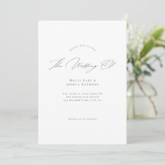 Simple Modern Script Wedding Invitation Inbjudningar