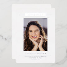 Simple Modern Studenten Photo Silver Script