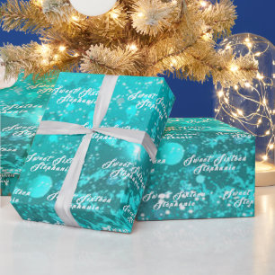 Simple Modern Sweet 16 Namn Teal Sexton Namn Presentpapper
