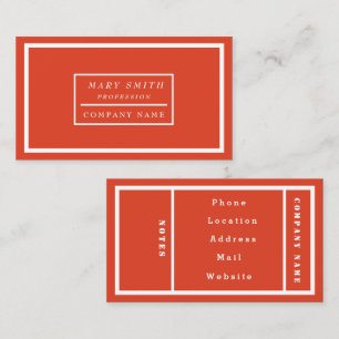 Simple Modern Tangerine Tango Visitkort