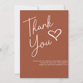 Simple Modern Terracotta Baby Shower Tack Inbjudningar
