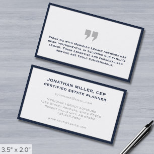 Simple Modern Testimonial Visitkort