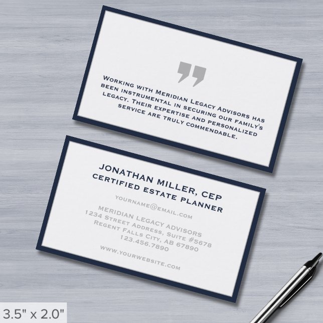 Simple Modern Testimonial Visitkort (Skapare uppladdad)