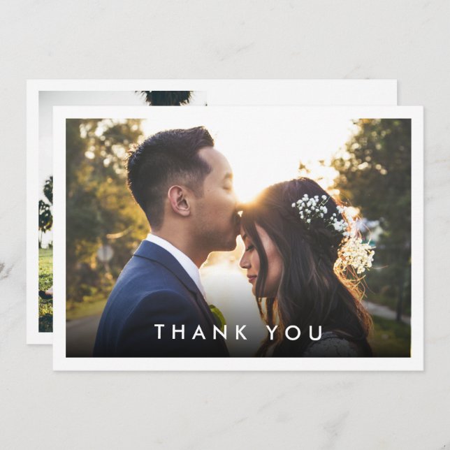 Simple Modern tvåfotsmeddelande Anpassningsbar Brö Tack Kort (Fram/baksida)