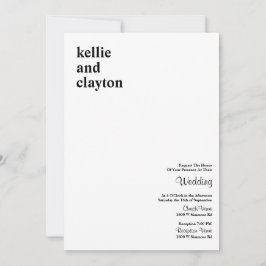 Simple Modern Type Wedding-inbjudan Inbjudningar