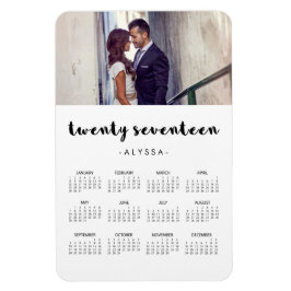 Simple Modern Typography 2017 Photo Calendar Magnet