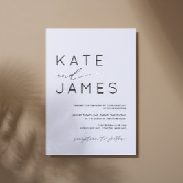Simple Modern Typography-bröllopsinbjudan Inbjudningar