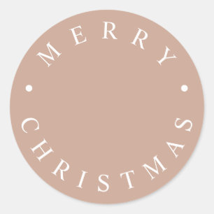Simple Modern Typography God jul Beige Runt Klistermärke