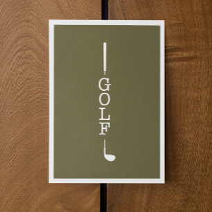 Simple Modern Typography Golf Blank Anteckningskort