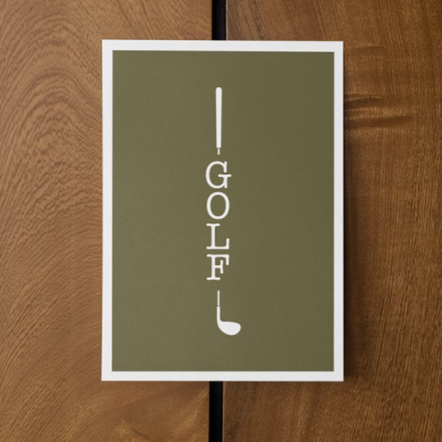 Simple Modern Typography Golf Blank Anteckningskort (Skapare uppladdad)