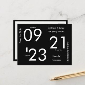 Simple Modern Typography Namn Spara datumantecknin Meddelande Vykort