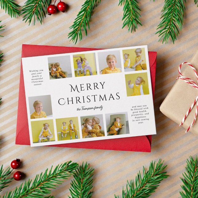 Simple Modern Typography Photo Collage jul Julkort (Skapare uppladdad)