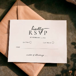 Simple Modern Typography Script Wedding RSVP OSA Kort