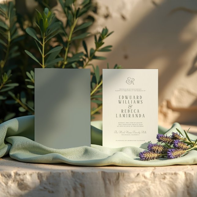 Simple Modern Vertical Stripes Wedding Inbjudningar (Skapare uppladdad)