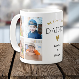 Simple Modern Vi älskar dig pappa 8 Foto Collage Kaffemugg