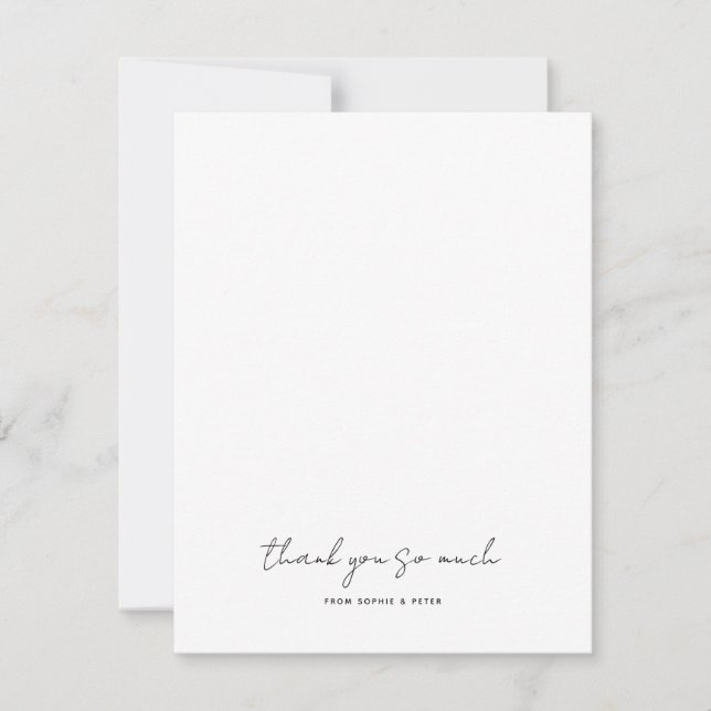 Simple Modern Wedding Thank you  Anteckningskort (Framsida)