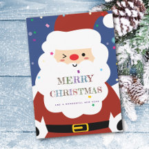 Simple Modern Whimsical Cute Santa God jul