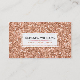 Simple Modern White & Ro-Guld Faux Glitter Visitkort