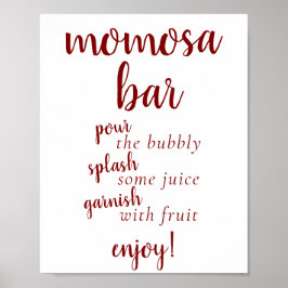 Simple Momosa Pub | Candy Apple Red All Event Sign Poster
